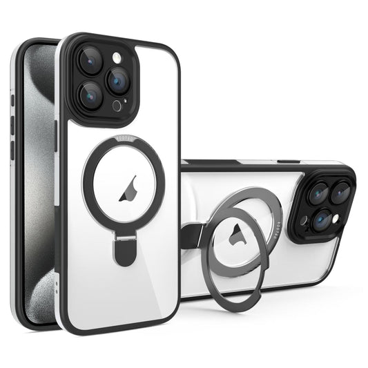 Full Coverage Lens Film MagSafe Holder Transparent Phone Case, For iPhone 15 Pro Max, For iPhone 15 Pro, For iPhone 15, For iPhone 14