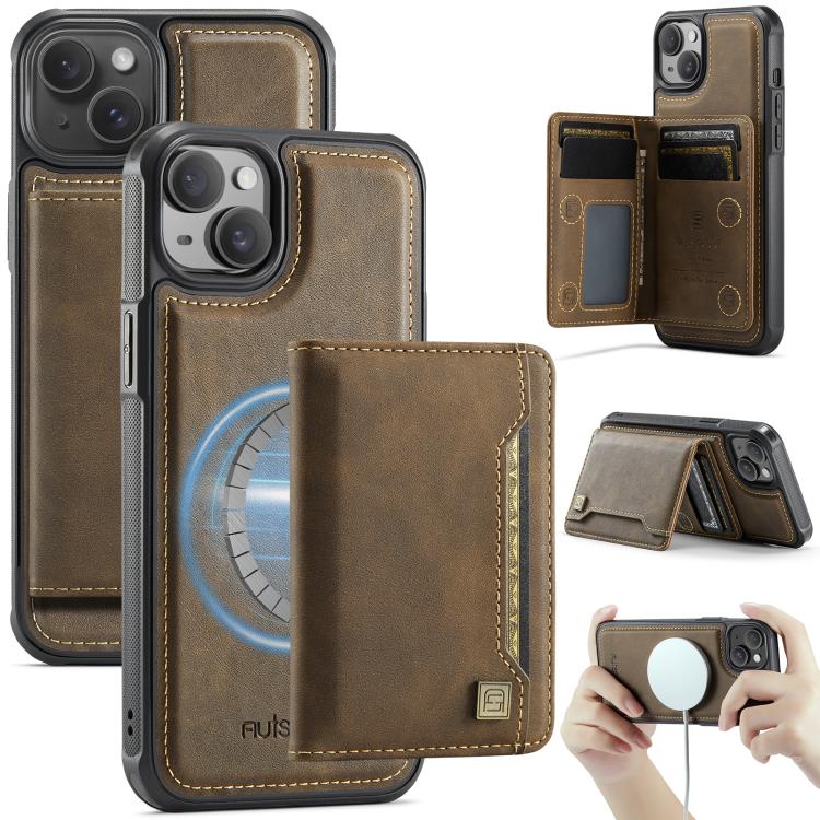 AutSpace A13 MagSafe Magnetic RFID Flip Card Bag Phone Case
