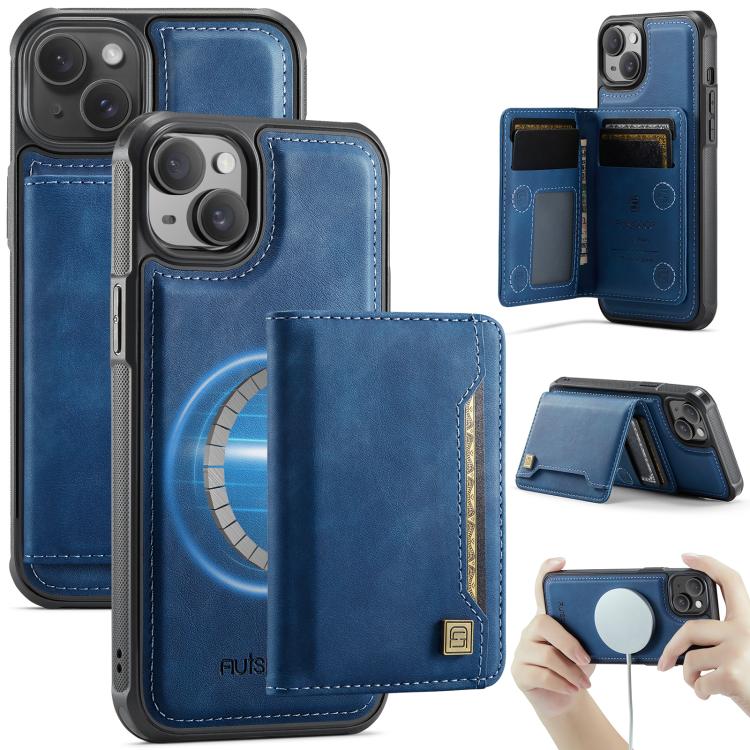 AutSpace A13 MagSafe Magnetic RFID Flip Card Bag Phone Case