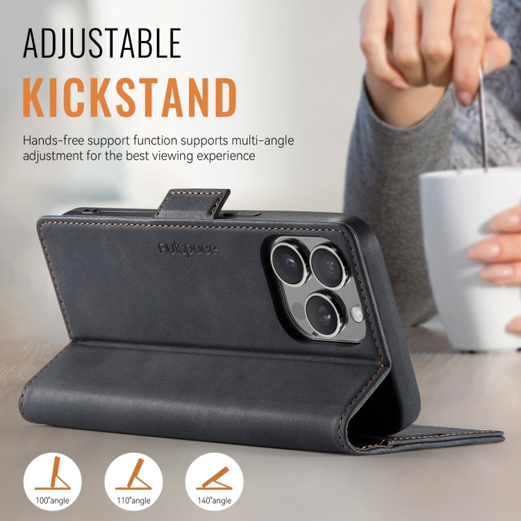 AutSpace A11 Side Buckle MagSafe Magnetic RFID Phone Leather Case