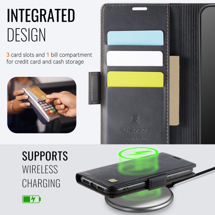 AutSpace A11 Side Buckle MagSafe Magnetic RFID Phone Leather Case, For iPhone 11 Pro Max, For iPhone 11, For iPhone 11 Pro