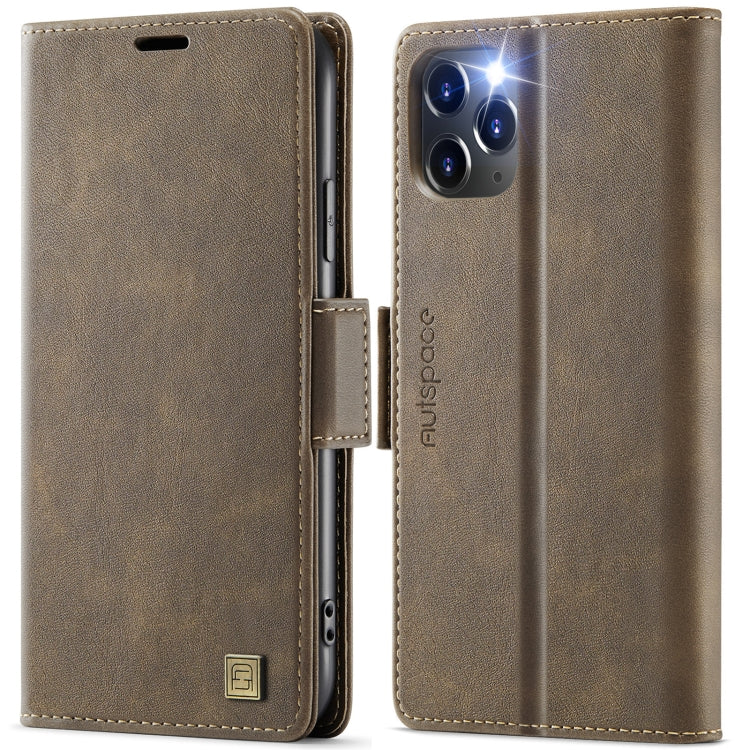 AutSpace A11 Side Buckle MagSafe Magnetic RFID Phone Leather Case, For iPhone 11 Pro Max, For iPhone 11, For iPhone 11 Pro
