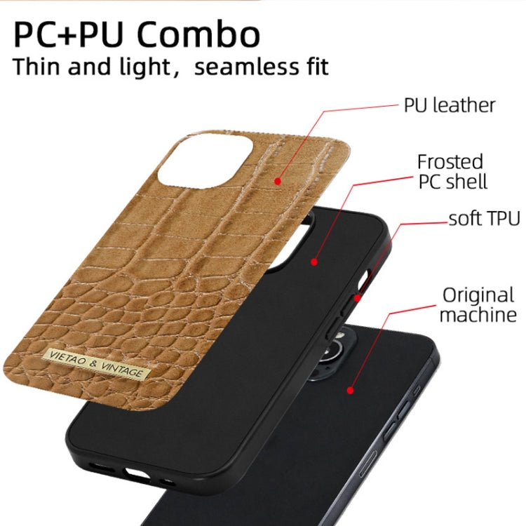 VIETAO Alligator Texture PU Phone Case, For iPhone 14 Pro, For iPhone 14 Pro Max, For iPhone 13 Pro Max, For iPhone 13 Pro, For iPhone 13, For iPhone 12 / 12 Pro, For iPhone 12 Pro Max, For iPhone 11 Pro Max