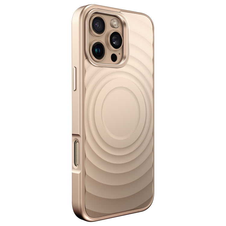 Wave Texture Liquid Silicone Titanium MagSafe Phone Case, For iPhone 16 Pro Max, For iPhone 16 Pro, For iPhone 16 Plus, For iPhone 16, For iPhone 15 Pro Max, For iPhone 15 Pro