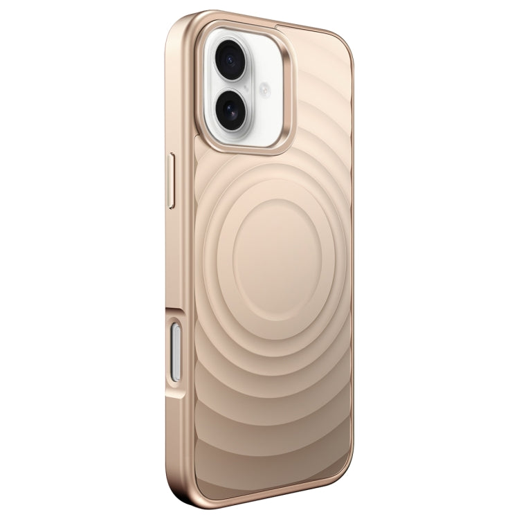Wave Texture Liquid Silicone Titanium MagSafe Phone Case, For iPhone 16 Pro Max, For iPhone 16 Pro, For iPhone 16 Plus, For iPhone 16, For iPhone 15 Pro Max, For iPhone 15 Pro