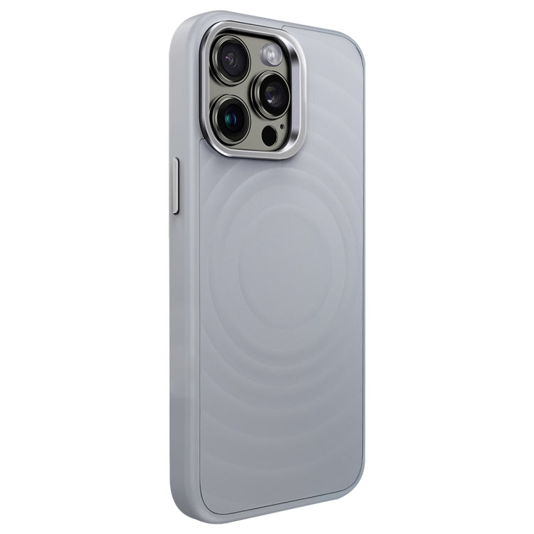 Wave Texture Liquid Silicone Titanium MagSafe Phone Case, For iPhone 16 Pro Max, For iPhone 16 Pro, For iPhone 16 Plus, For iPhone 16, For iPhone 15 Pro Max, For iPhone 15 Pro