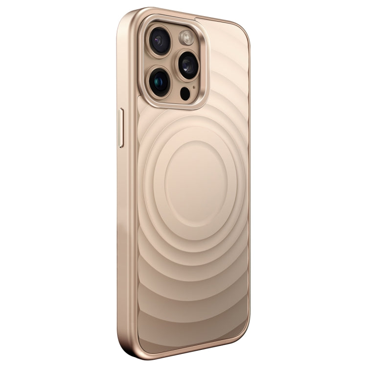 Wave Texture Liquid Silicone Titanium MagSafe Phone Case, For iPhone 16 Pro Max, For iPhone 16 Pro, For iPhone 16 Plus, For iPhone 16, For iPhone 15 Pro Max, For iPhone 15 Pro