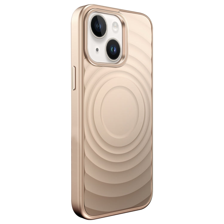 Wave Texture Liquid Silicone Titanium MagSafe Phone Case, For iPhone 15, For iPhone 14, For iPhone 14 Pro, For iPhone 14 Pro Max, For iPhone 13 Pro Max, For iPhone 13 Pro
