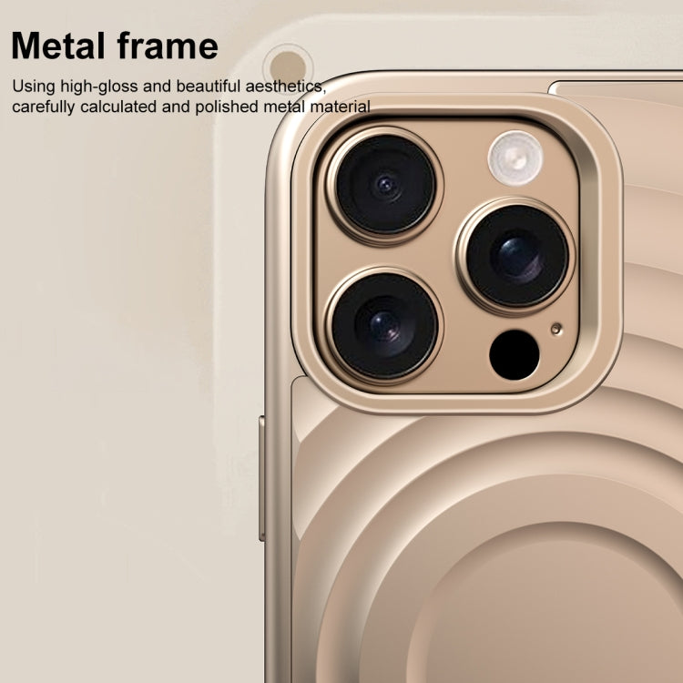 Wave Texture Liquid Silicone Titanium MagSafe Phone Case, For iPhone 16 Pro Max, For iPhone 16 Pro, For iPhone 16 Plus, For iPhone 16, For iPhone 15 Pro Max, For iPhone 15 Pro