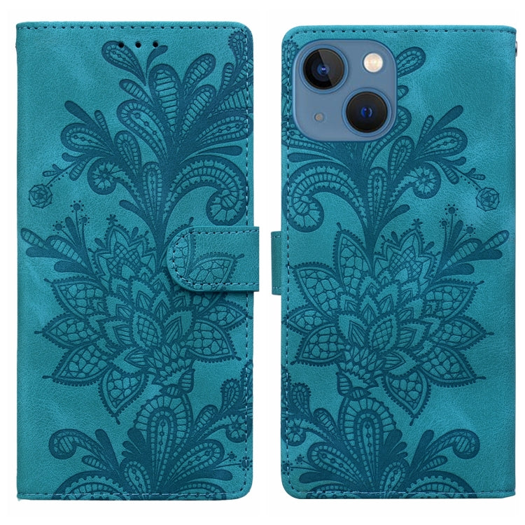 Lace Floral Embossed Magnetic Buckle PU Phone Case With Wrist Strap, For iPhone 15 Pro Max, For iPhone 15 Pro, For iPhone 14 Plus / 15 Plus, For iPhone 15
