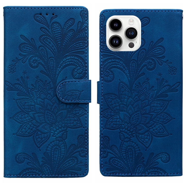 Lace Floral Embossed Magnetic Buckle PU Phone Case With Wrist Strap, For iPhone 15 Pro Max, For iPhone 15 Pro, For iPhone 14 Plus / 15 Plus, For iPhone 15
