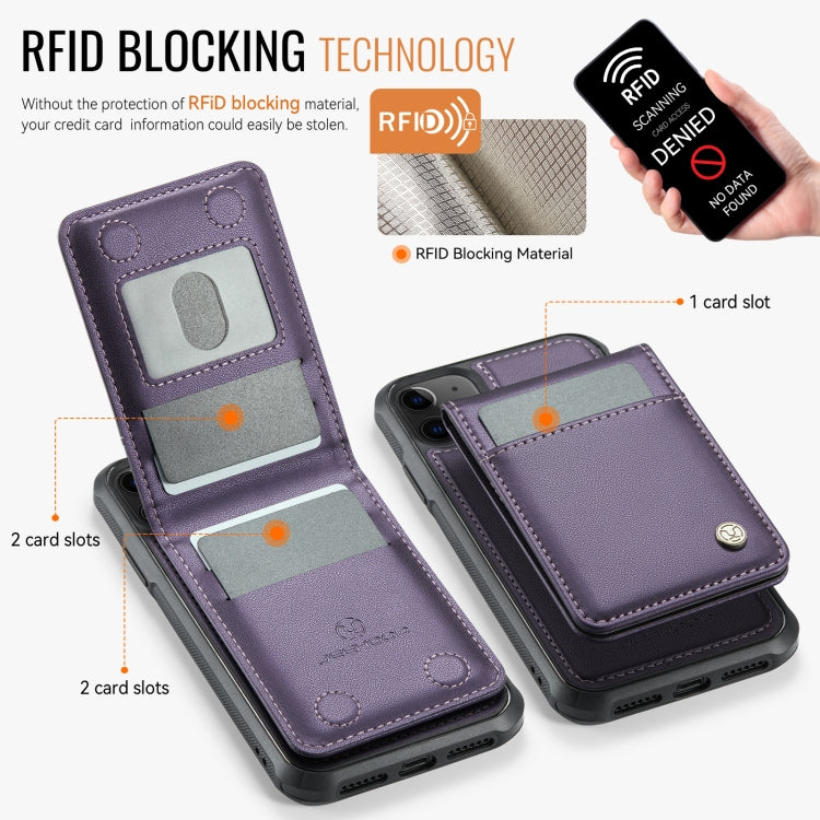 JEEHOOD J06 British Style RFID MagSafe Card Bag PU Phone Case