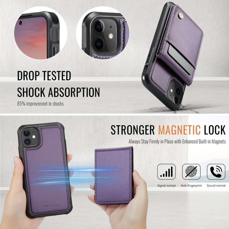 JEEHOOD J06 British Style RFID MagSafe Card Bag PU Phone Case