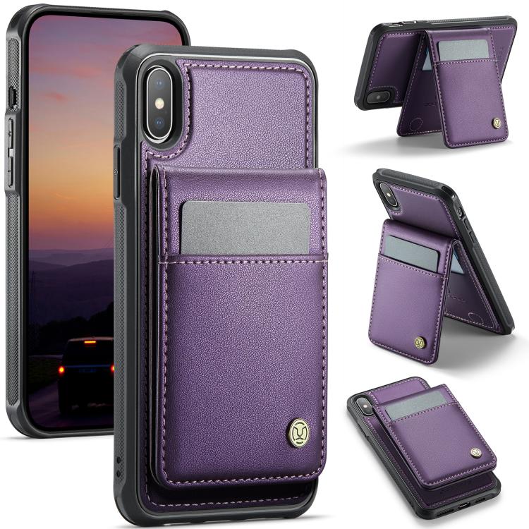 JEEHOOD J06 British Style RFID MagSafe Card Bag PU Phone Case