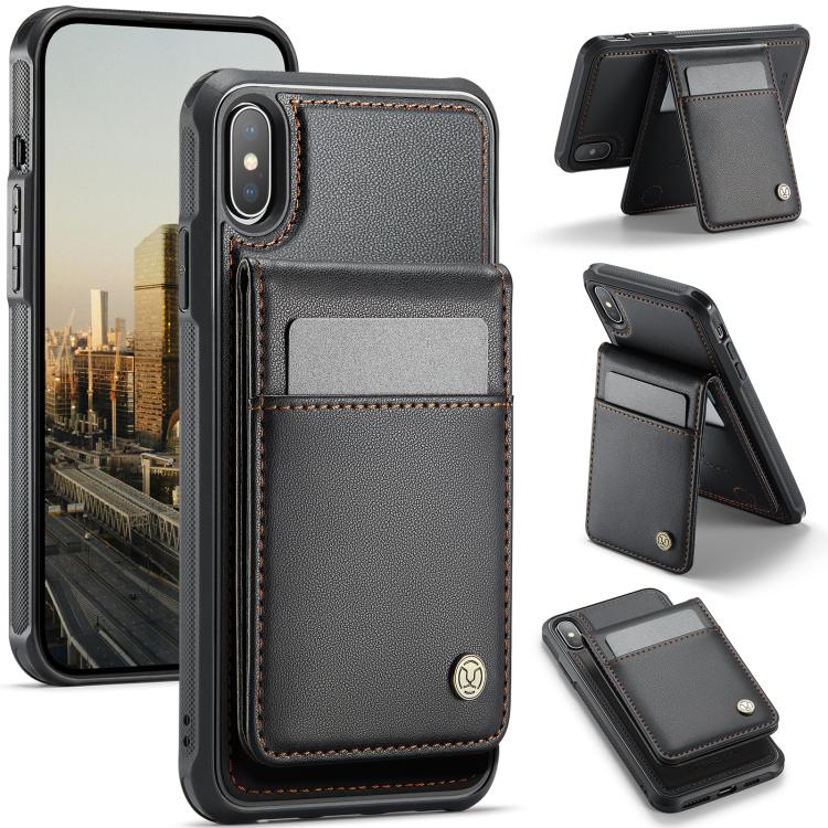 JEEHOOD J06 British Style RFID MagSafe Card Bag PU Phone Case
