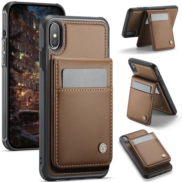 JEEHOOD J06 British Style RFID MagSafe Card Bag PU Phone Case