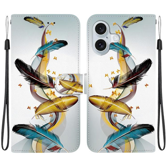 Crystal Texture Colored Drawing Leather Phone Case