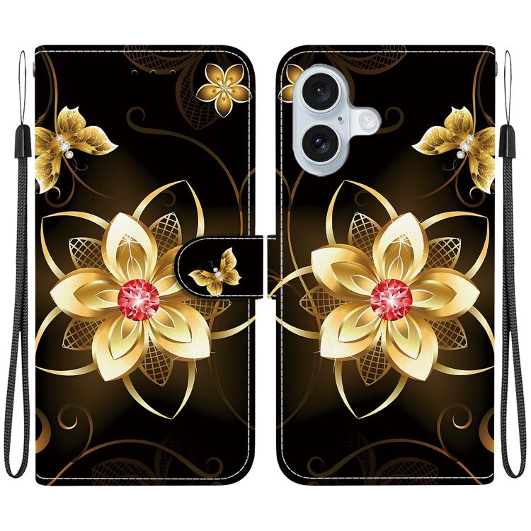 Crystal Texture Colored Drawing Leather Phone Case