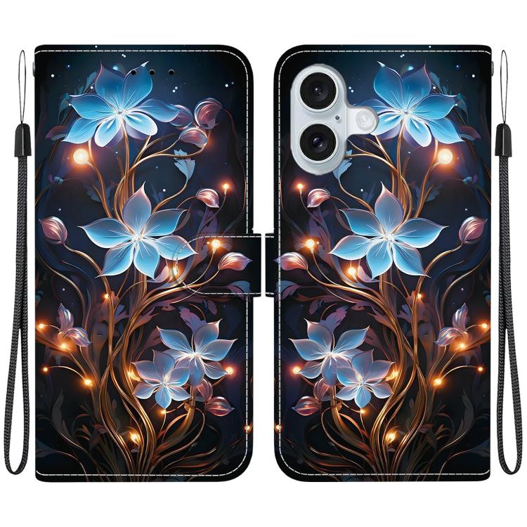 Crystal Texture Colored Drawing Leather Phone Case