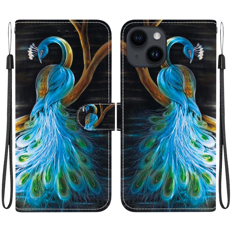 Crystal Texture Colored Drawing Leather Phone Case