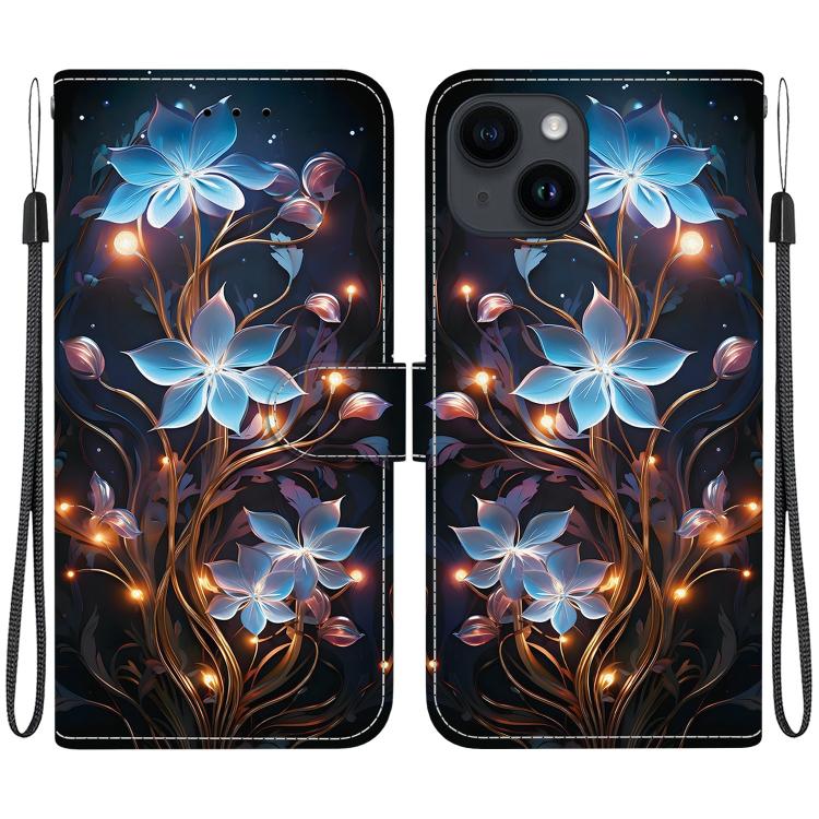 Crystal Texture Colored Drawing Leather Phone Case