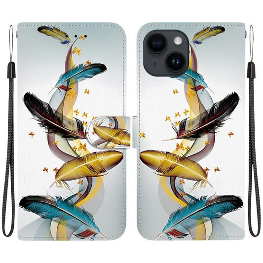 Crystal Texture Colored Drawing Leather Phone Case