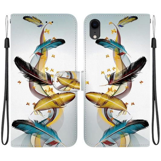 Crystal Texture Colored Drawing Leather Phone Case
