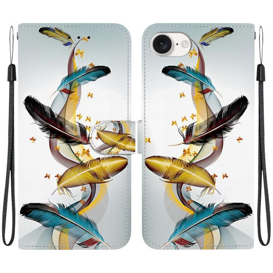 Crystal Texture Colored Drawing Leather Phone Case