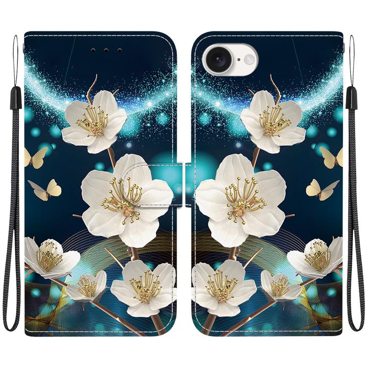 Crystal Texture Colored Drawing Leather Phone Case