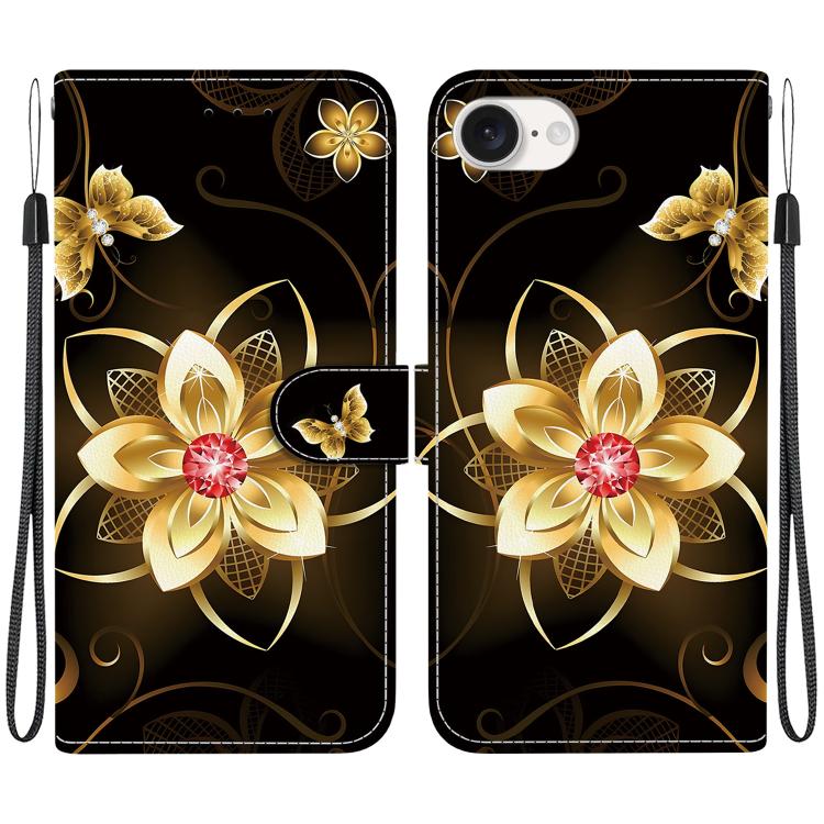 Crystal Texture Colored Drawing Leather Phone Case