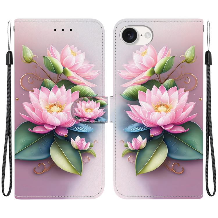 Crystal Texture Colored Drawing Leather Phone Case