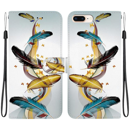 Crystal Texture Colored Drawing Leather Phone Case
