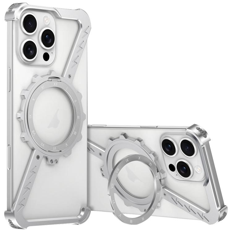 Z-shaped Frameless Metal 360 Holder MagSafe Phone Case, For iPhone 16 Pro Max, For iPhone 16 Pro, For iPhone 16 Plus, For iPhone 16, For iPhone 15 Pro Max, For iPhone 15 Pro