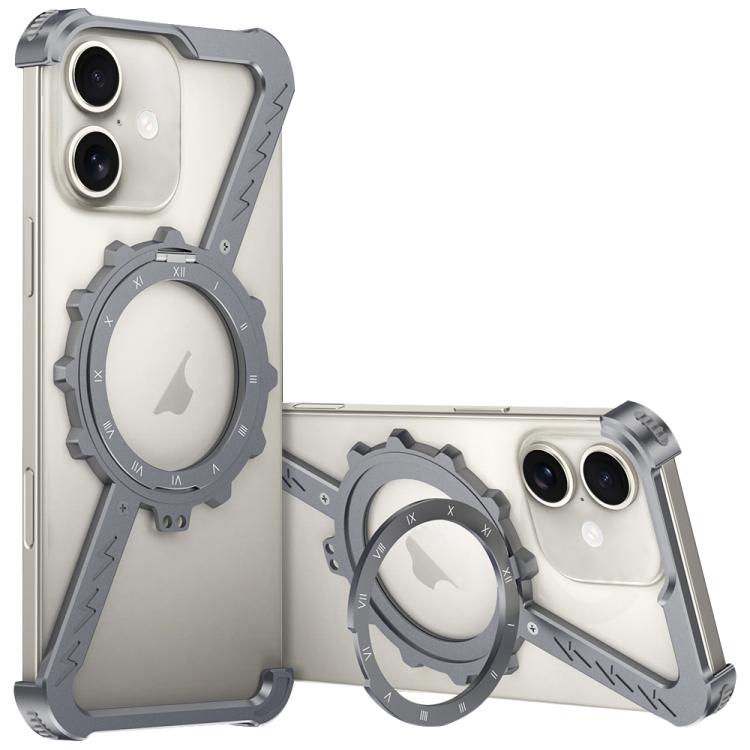 Z-shaped Frameless Metal 360 Holder MagSafe Phone Case, For iPhone 16 Pro Max, For iPhone 16 Pro, For iPhone 16 Plus, For iPhone 16, For iPhone 15 Pro Max, For iPhone 15 Pro