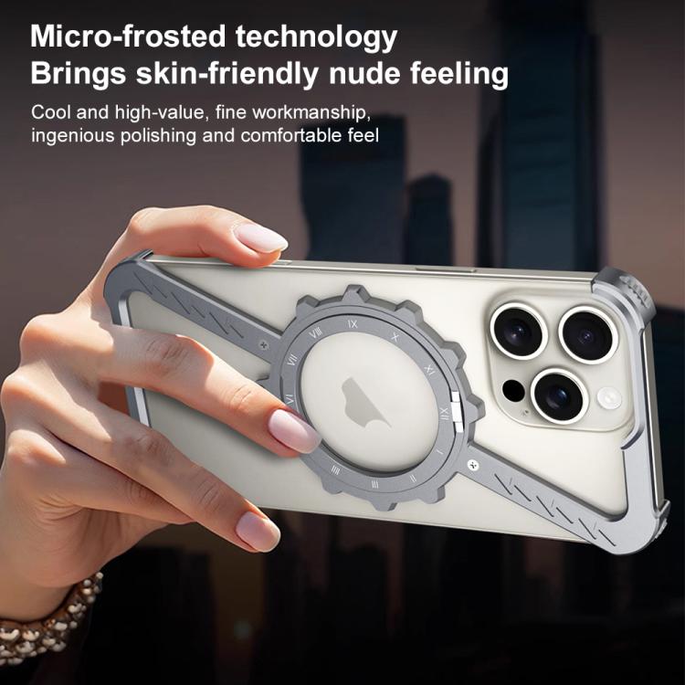 Z-shaped Frameless Metal 360 Holder MagSafe Phone Case, For iPhone 13
