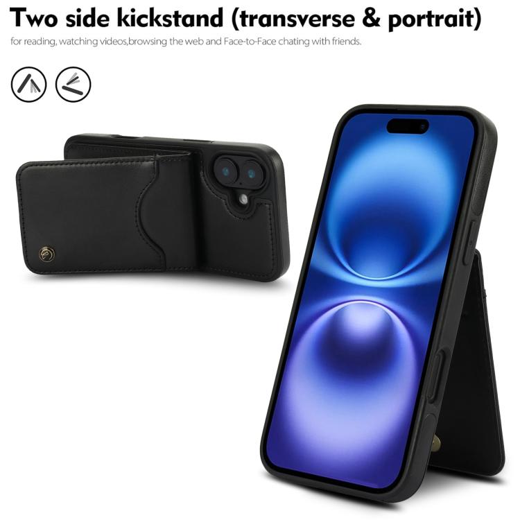AwQuer Vertical Flip Card Bag Holder Leather Phone Case, For iPhone 16, For iPhone 15 Pro Max, For iPhone 15 Pro