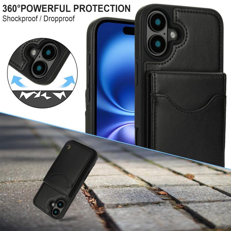 AwQuer Vertical Flip Card Bag Holder Leather Phone Case, For iPhone 16, For iPhone 15 Pro Max, For iPhone 15 Pro
