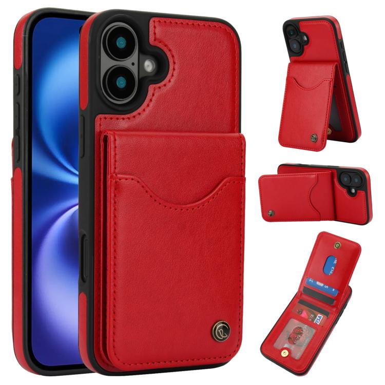 AwQuer Vertical Flip Card Bag Holder Leather Phone Case, For iPhone 16, For iPhone 15 Pro Max, For iPhone 15 Pro