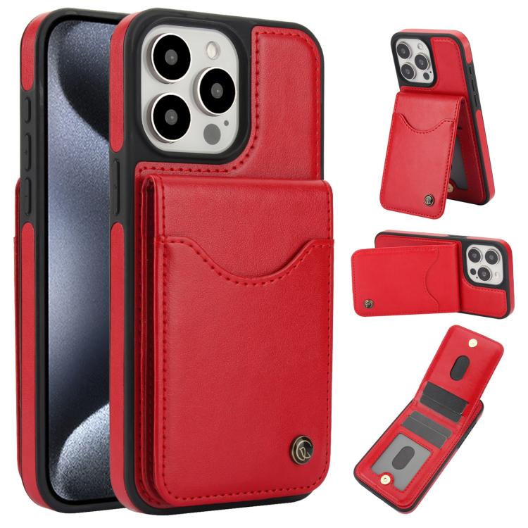 AwQuer Vertical Flip Card Bag Holder Leather Phone Case, For iPhone 16, For iPhone 15 Pro Max, For iPhone 15 Pro