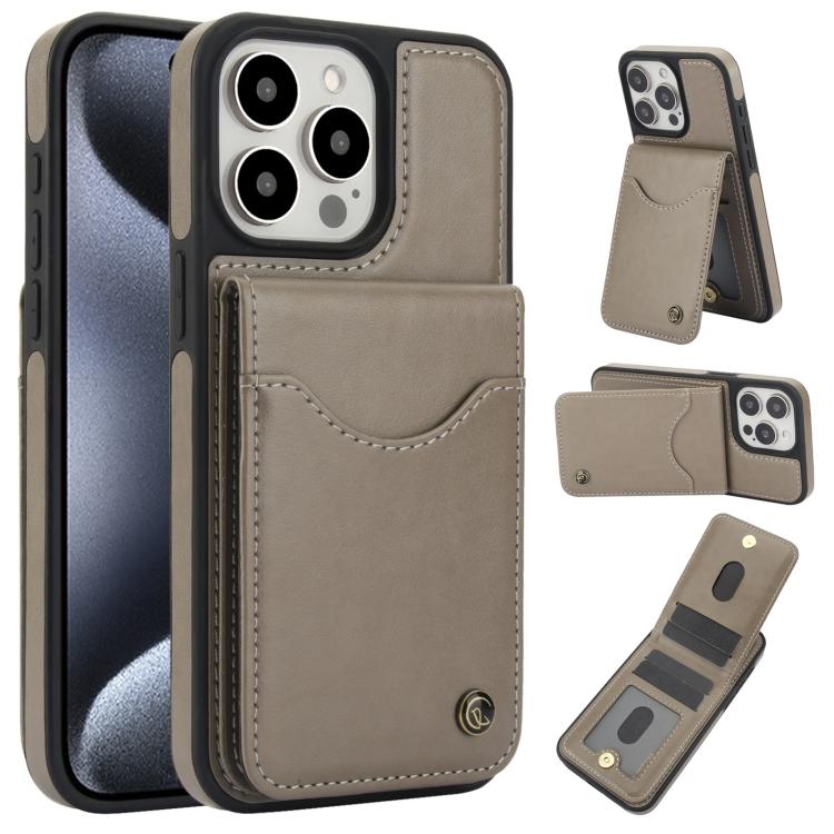 AwQuer Vertical Flip Card Bag Holder Leather Phone Case, For iPhone 16, For iPhone 15 Pro Max, For iPhone 15 Pro