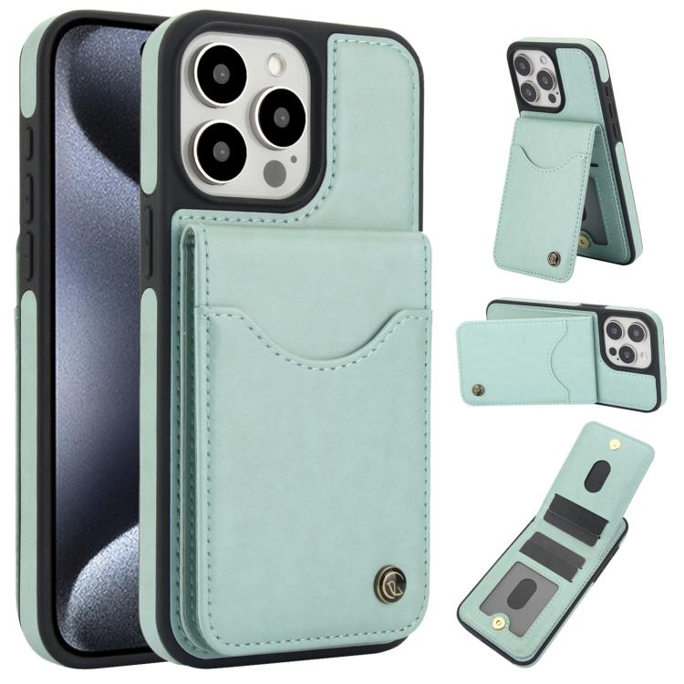 AwQuer Vertical Flip Card Bag Holder Leather Phone Case, For iPhone 16, For iPhone 15 Pro Max, For iPhone 15 Pro
