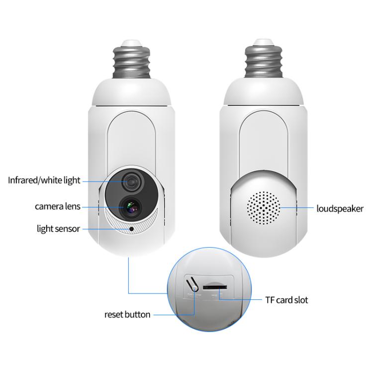 1080P Bulb Type WiFi Surveillance Camera Support Night Vision & Two-way Intercom & Motion Detection, K8