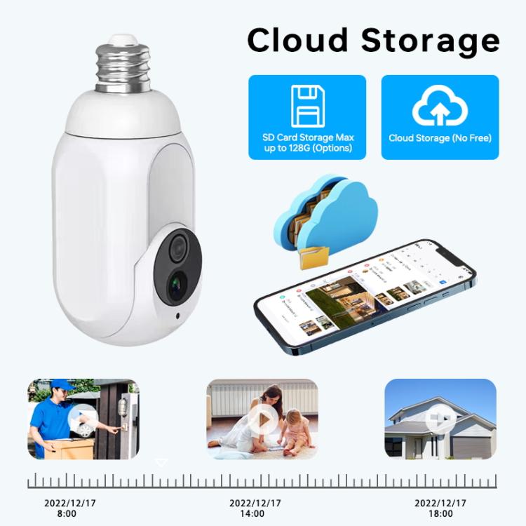 1080P Bulb Type WiFi Surveillance Camera Support Night Vision & Two-way Intercom & Motion Detection, K8