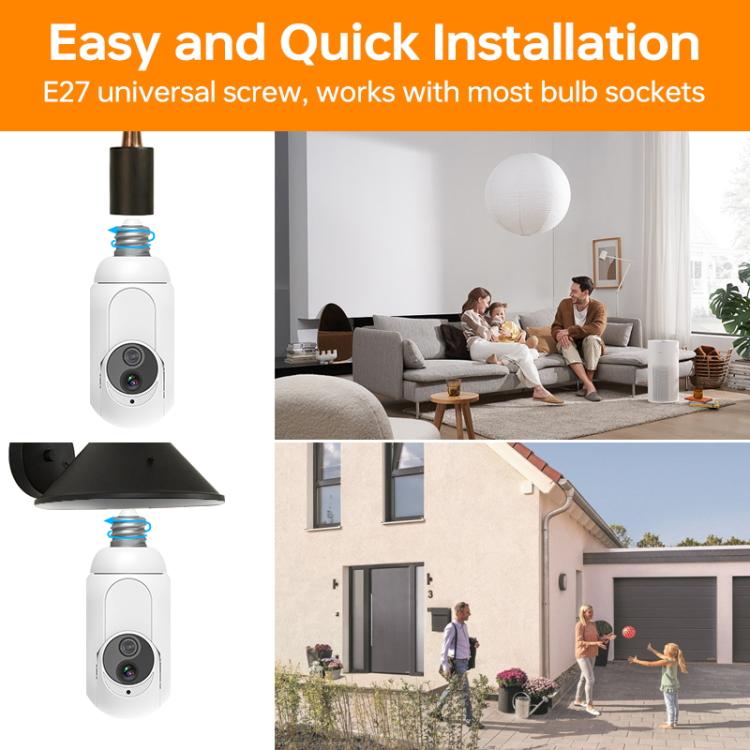 1080P Bulb Type WiFi Surveillance Camera Support Night Vision & Two-way Intercom & Motion Detection, K8