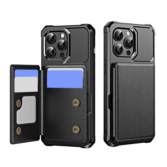Horizontal Flip Card Bag Holder Leather Phone Case, For iPhone 14 Pro, For iPhone 14 Pro Max