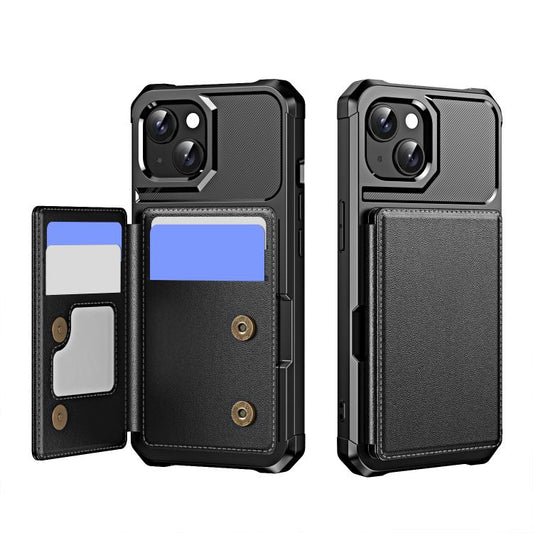 Horizontal Flip Card Bag Holder Leather Phone Case, For iPhone 15 Plus, For iPhone 15, For iPhone 14 Plus, For iPhone 14