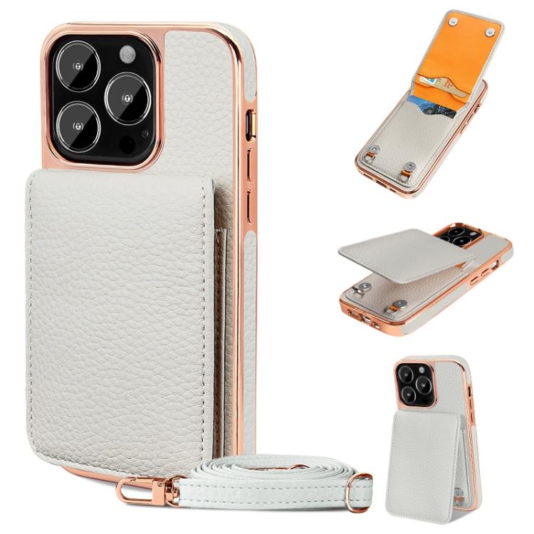 VIETAO Litchi Texture Wallet PU Phone Case with Lanyard, For iPhone 14 Pro, For iPhone 14 Pro Max, For iPhone 13 Pro Max, For iPhone 13 Pro