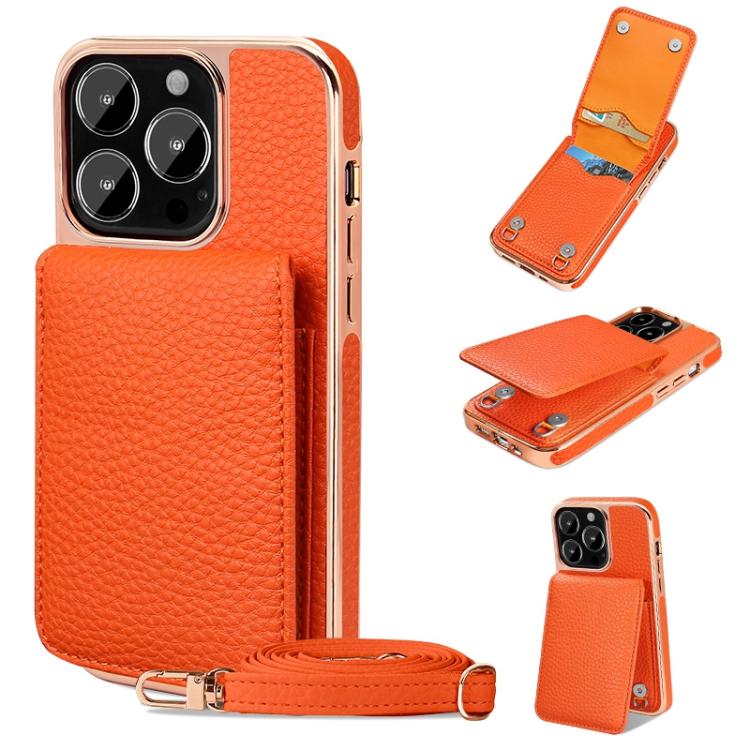 VIETAO Litchi Texture Wallet PU Phone Case with Lanyard, For iPhone 14 Pro, For iPhone 14 Pro Max, For iPhone 13 Pro Max, For iPhone 13 Pro