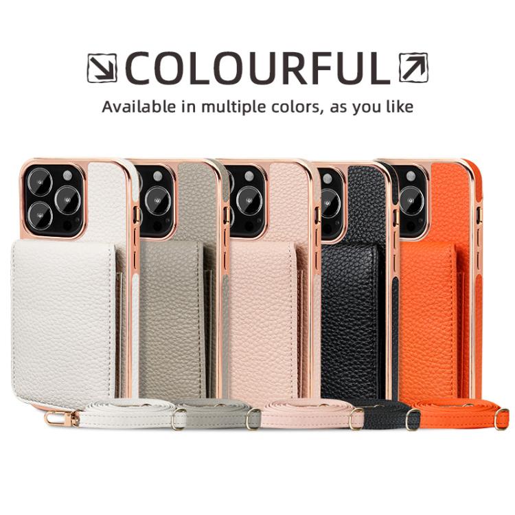 VIETAO Litchi Texture Wallet PU Phone Case with Lanyard, For iPhone 14 Pro, For iPhone 14 Pro Max, For iPhone 13 Pro Max, For iPhone 13 Pro