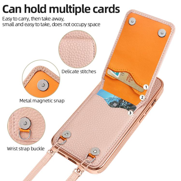 VIETAO Litchi Texture Wallet PU Phone Case with Lanyard, For iPhone 14 Pro, For iPhone 14 Pro Max, For iPhone 13 Pro Max, For iPhone 13 Pro